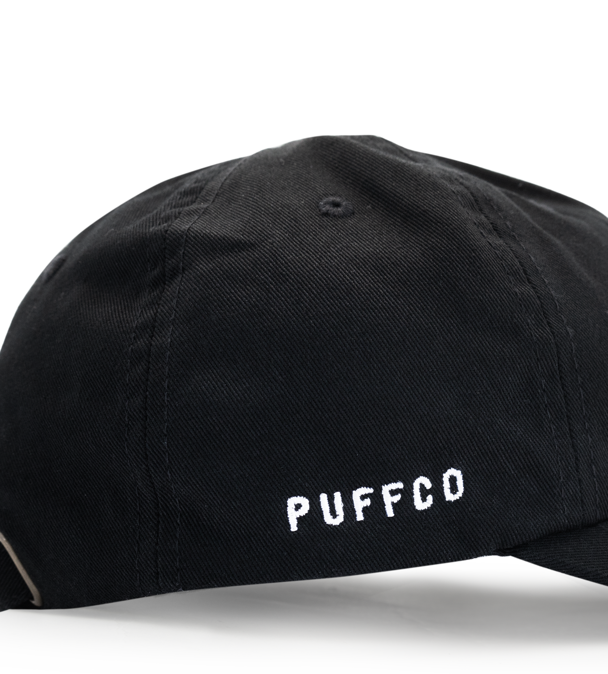 Close up of Puffco logo on the side of hash hat